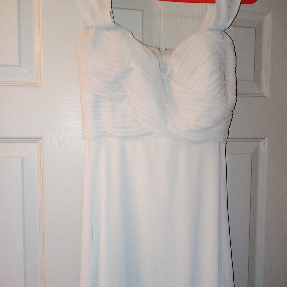 Sequin Hearts White Sleeveless Wedding Dress